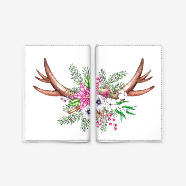 Обложка для паспорта «Новогодние рога»