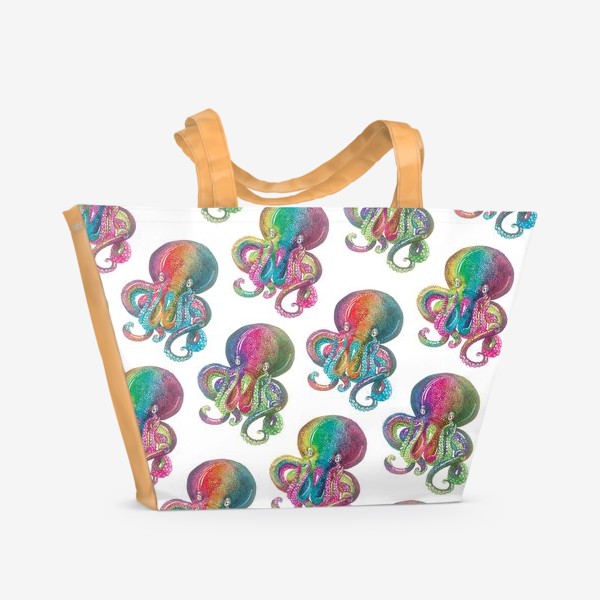 Пляжная сумка «Радужный осьминог»