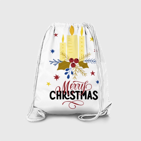 Рюкзак «Рождественский постер со свечами и надписью»