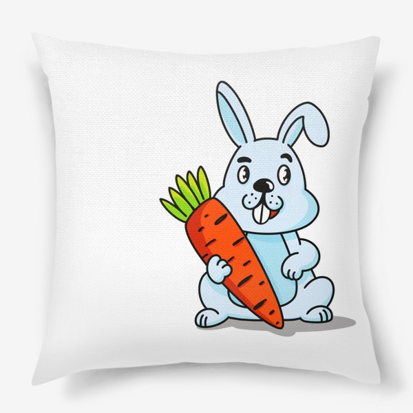 Подушка «Кролик с большой морковкой»