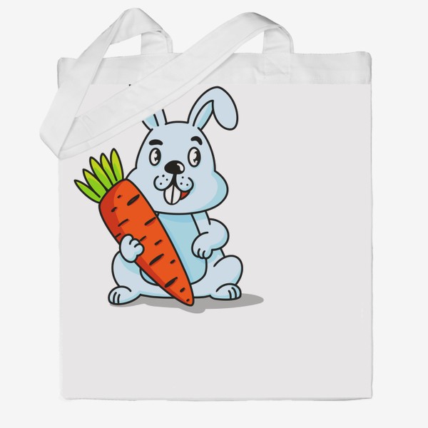 Сумка хб «Кролик с большой морковкой»