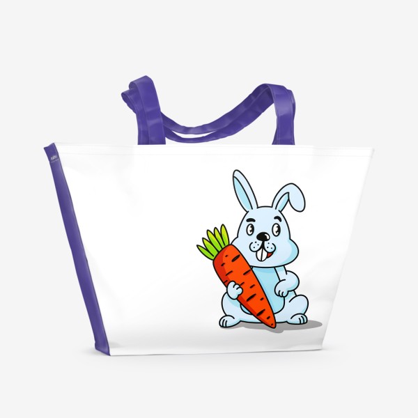 Пляжная сумка «Кролик с большой морковкой»