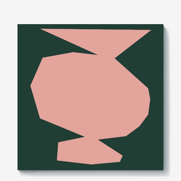 Холст «Абстрактная фигура на зеленом фоне / Abstract shape on green background»
