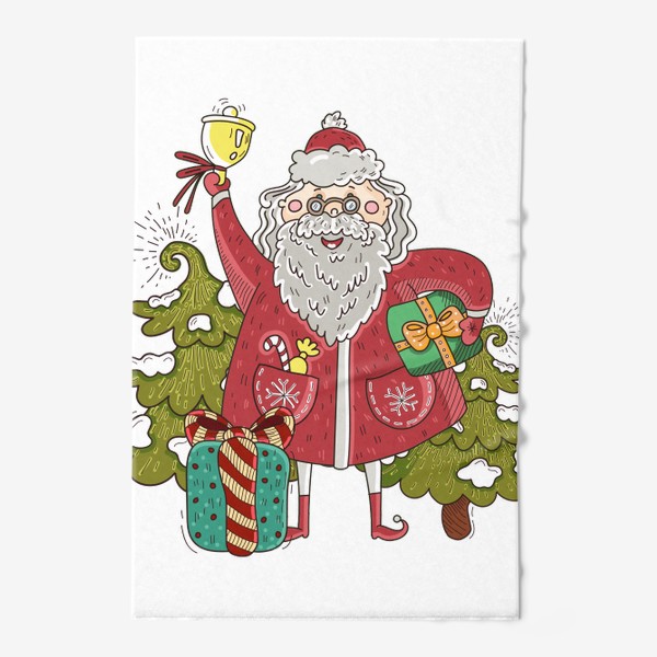 Полотенце «Милый Дед Мороз с ёлочкой и подарком»