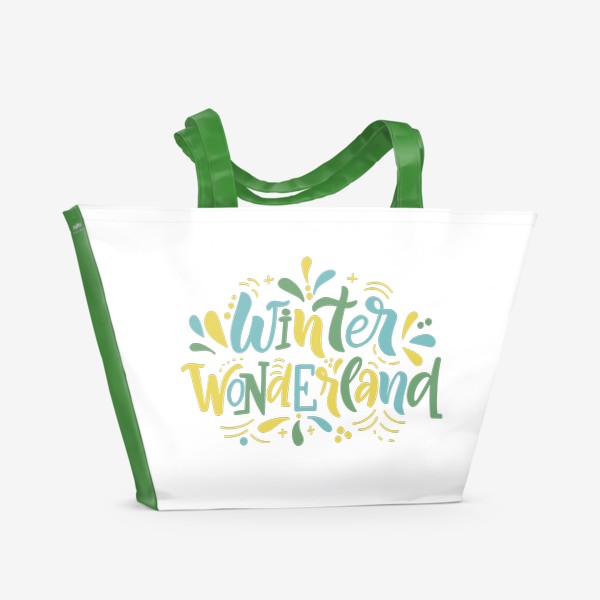 Пляжная сумка «Надпись - Winter wonderland»