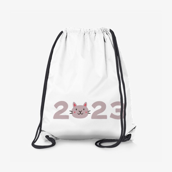 Рюкзак «Надпись 2023 с головой милого кота. Новый год»