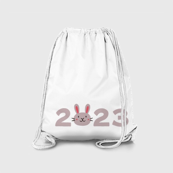 Рюкзак «Надпись 2023 с головой милого кролика. Новый год»