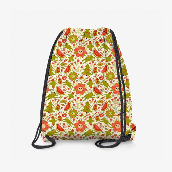 Рюкзак «красно-зеленый паттерн »