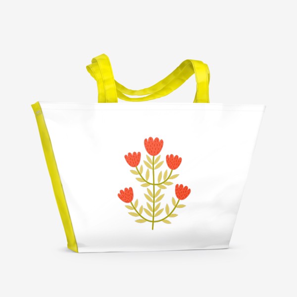 Пляжная сумка &laquo;Фолк ботаника арт&raquo;