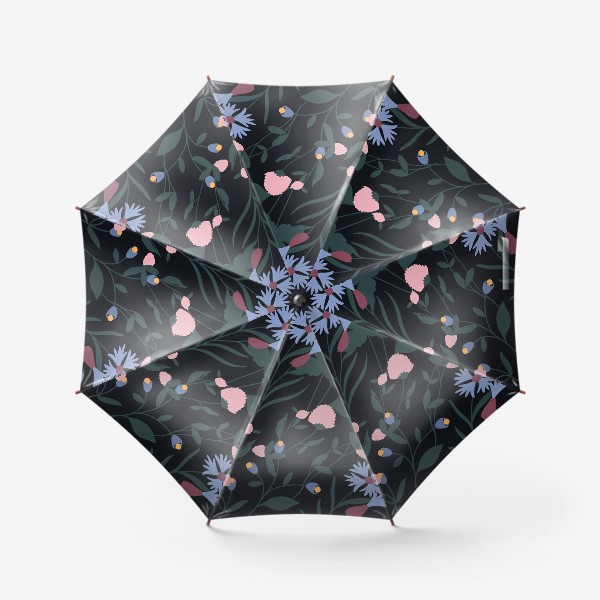 Зонт «Цветы на темном фоне / Flowers on dark background»