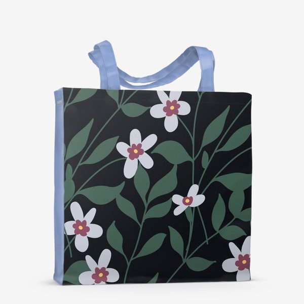 Сумка-шоппер «Цветы на темном фоне / Flowers on dark background»