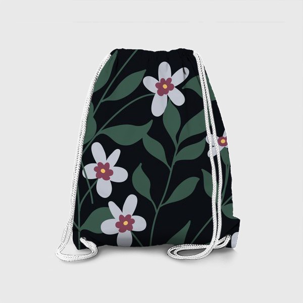 Рюкзак «Цветы на темном фоне / Flowers on dark background»
