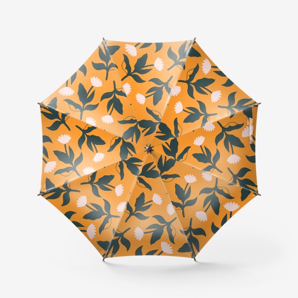 Зонт «Цветы на желтом фоне / Flowers on yellow background »