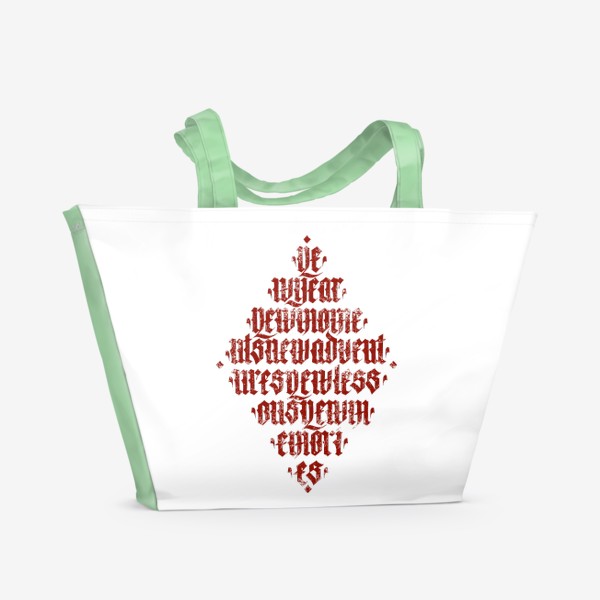 Пляжная сумка «Gothic calligraphy “new year”»