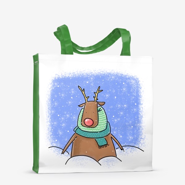 Сумка-шоппер «Рождественский олень в снегу»