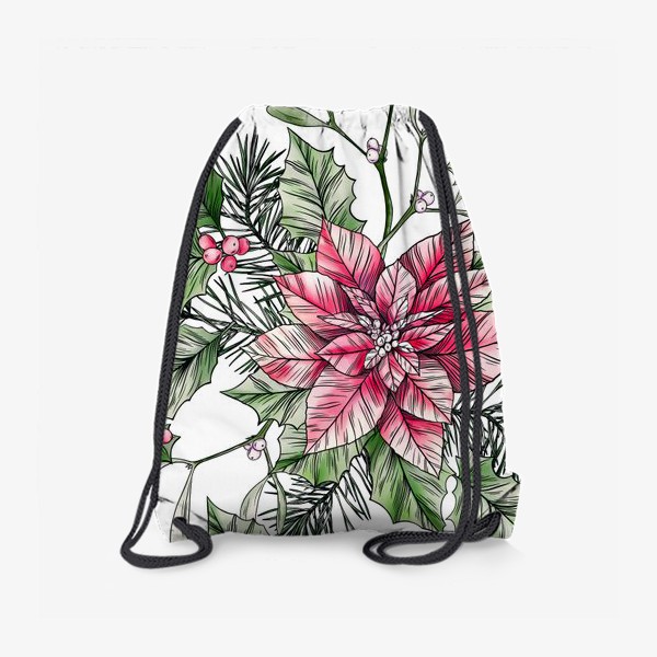 Рюкзак «Новогодний цветочный узор»