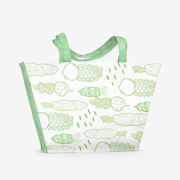 Пляжная сумка «Зеленые редиски»