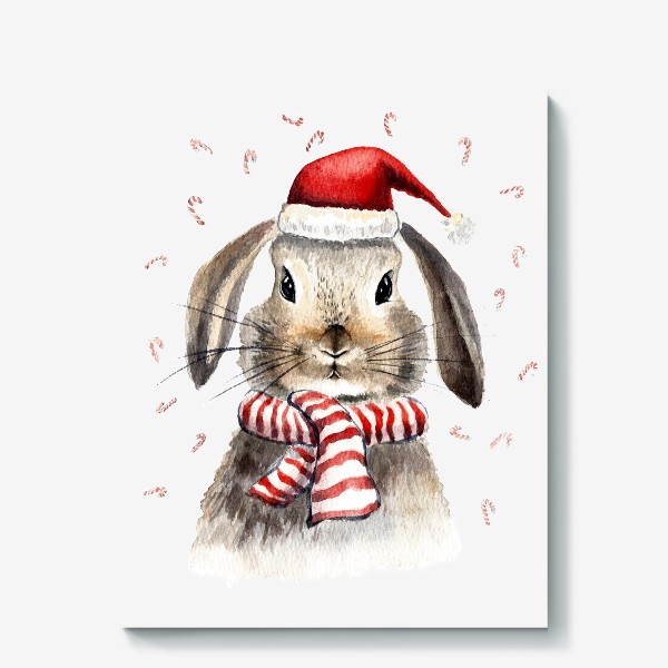 Новогодняя картонная банка «Кролик», 120х345