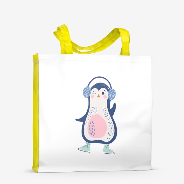 Сумка-шоппер «Забавный пингвин на коньках»