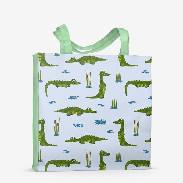 Сумка-шоппер «Крокодил и крокодилы. Милые экзотические животные»