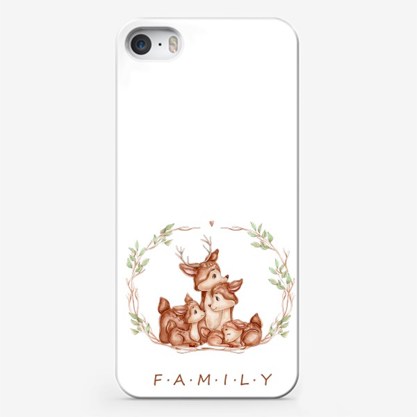Чехол iPhone «Семья оленят»