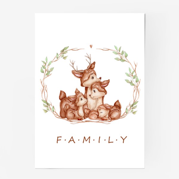Постер «Семья оленят»