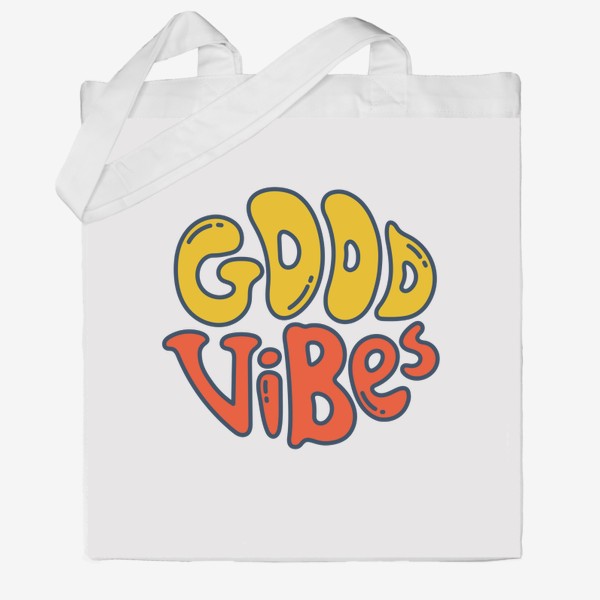 Сумка хб «good vibes / волны позитива»