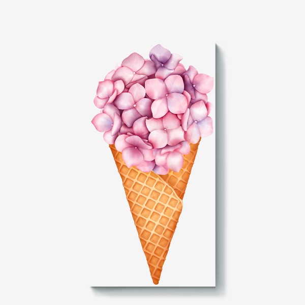 Холст «Мороженое с цветами гортензии»
