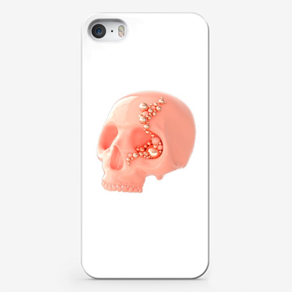 Чехол iPhone «Череп гламурный с жемчугом»
