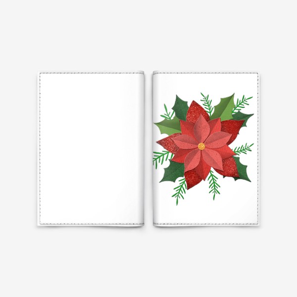 Обложка для паспорта «Рождественский цветок»