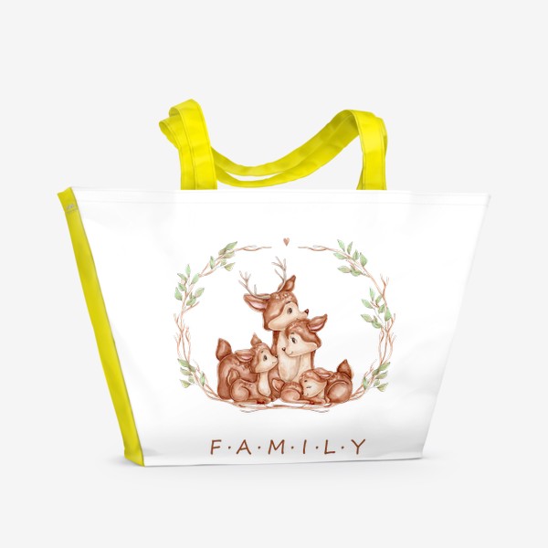Пляжная сумка «Семья оленят»