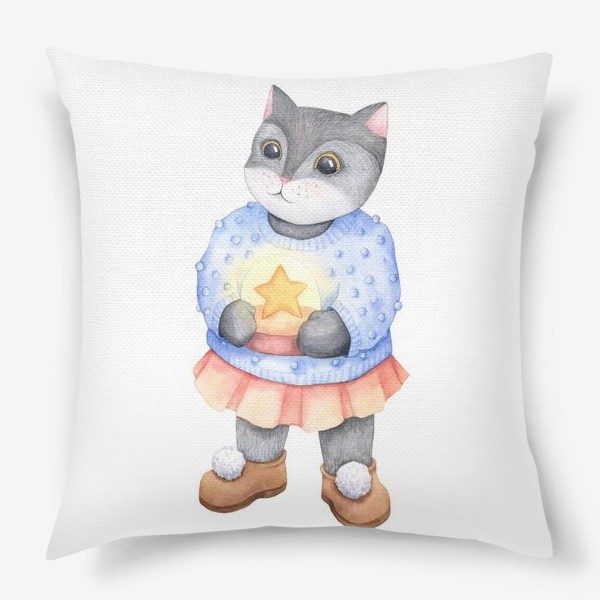 Подушка «Кот и звезда»