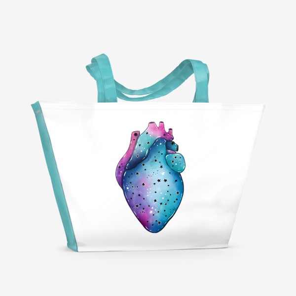 Пляжная сумка «Сердце космос»