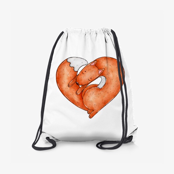 Рюкзак «Спящий лис в форме сердца»