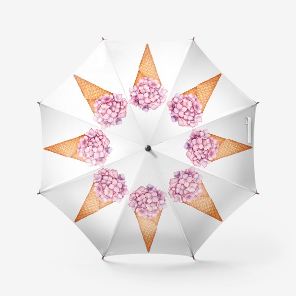 Зонт «Мороженое с цветами гортензии»