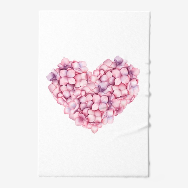 Полотенце «Сердце из цветов гортензии»