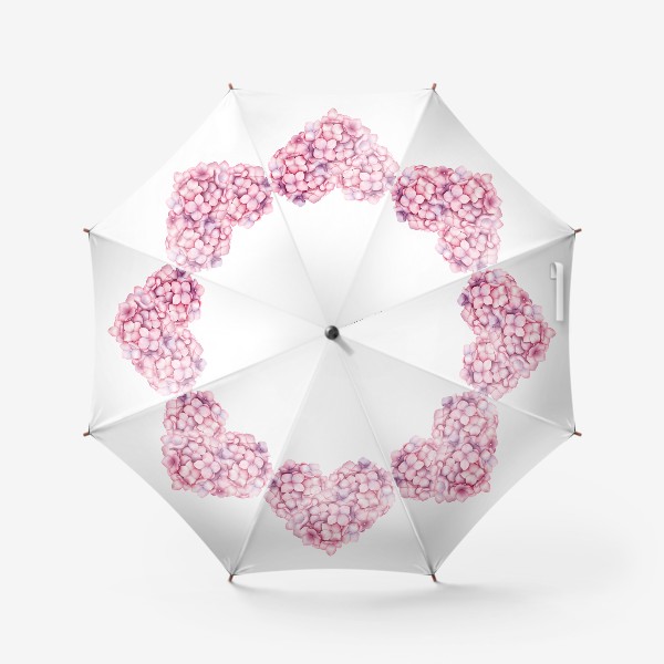 Зонт «Сердце из цветов гортензии»