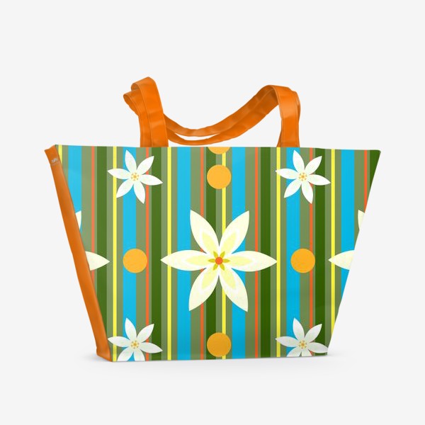 Пляжная сумка «Яркий цветочный паттерн.»
