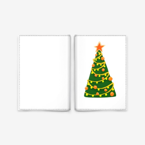 Обложка для паспорта «Новогодняя праздничная елка»