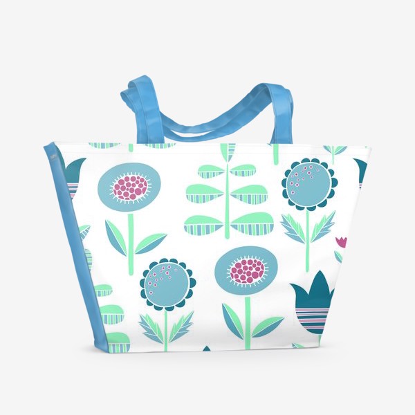 Пляжная сумка «милые цветочки на белом»