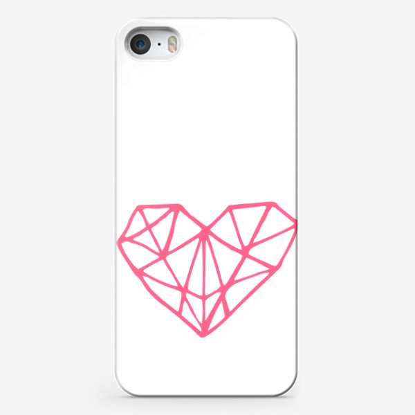 Чехол iPhone «сердце-кристалл розовое»