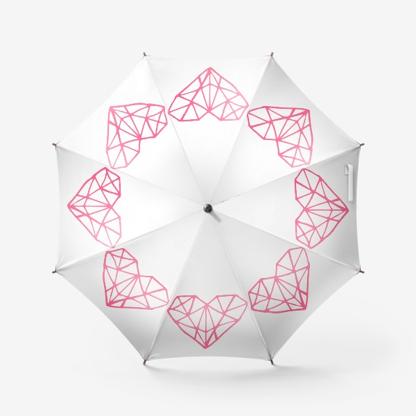 Зонт «сердце-кристалл розовое»