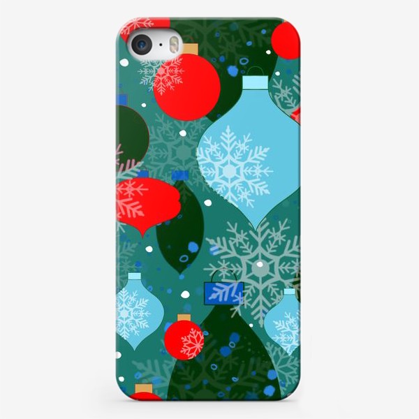 Чехол iPhone «Новогодний паттерн из шариков»