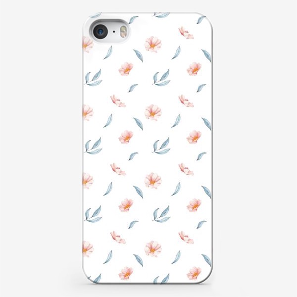 Чехол iPhone «Розовые цветы на белом»