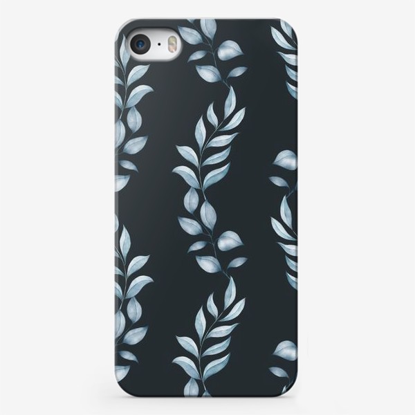 Чехол iPhone «Голубые листья»