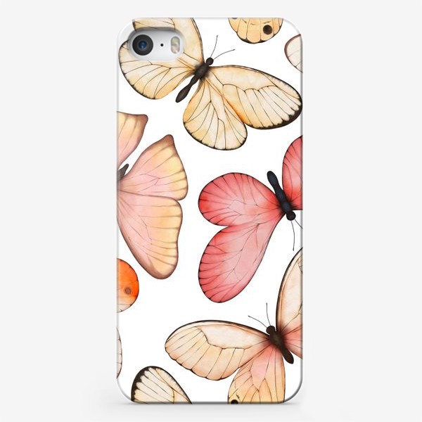 Чехол iPhone «Бабочки на белом»