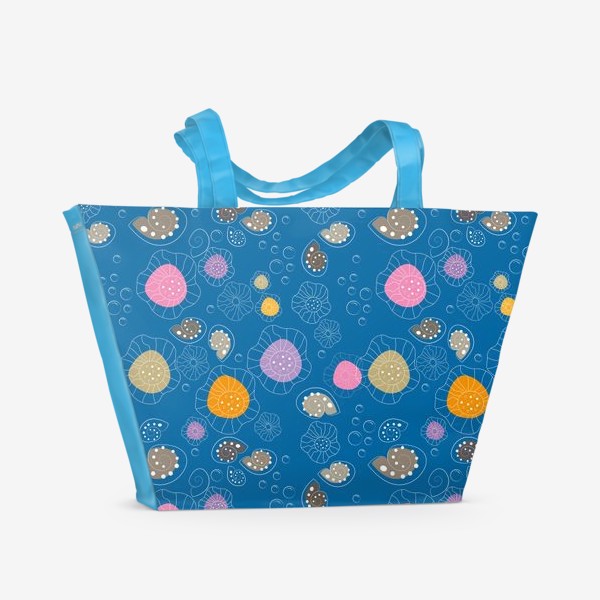 Пляжная сумка «Морской бесшовный принт с медузами.Медузы.»