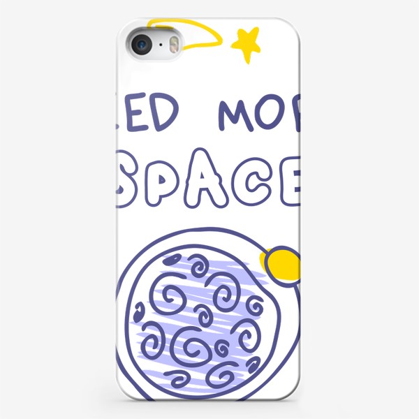 Чехол iPhone «Надпись NEED MORE SPACE, космос»