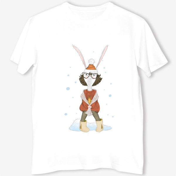 Футболка «Стильная милая крольчиха (символ года 2023, кролик, заяц)»