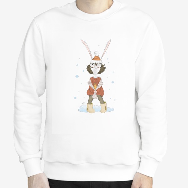 Свитшот «Стильная милая крольчиха (символ года 2023, кролик, заяц)»